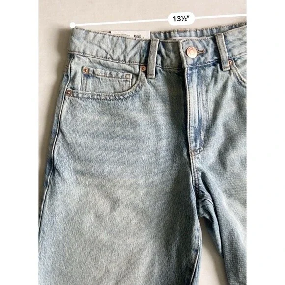 Garage Womens Bermuda Jean Shorts Size 00 Blue Denim Cut-off Jorts Skater Grunge - Picture 10 of 16